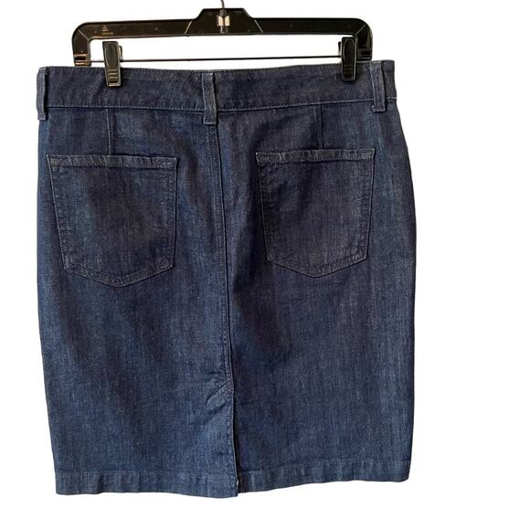 Banana Republic‎ Two Button/Zip Closure Dark Wash Jean Mini Skirt Sz 29R - Picture 5 of 9